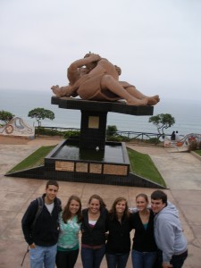 In the Parque del Amor in Miraflores, Lima. This is a famous statue, "El Beso" ("The Kiss") by Peruvian Artist Víctor Delfin